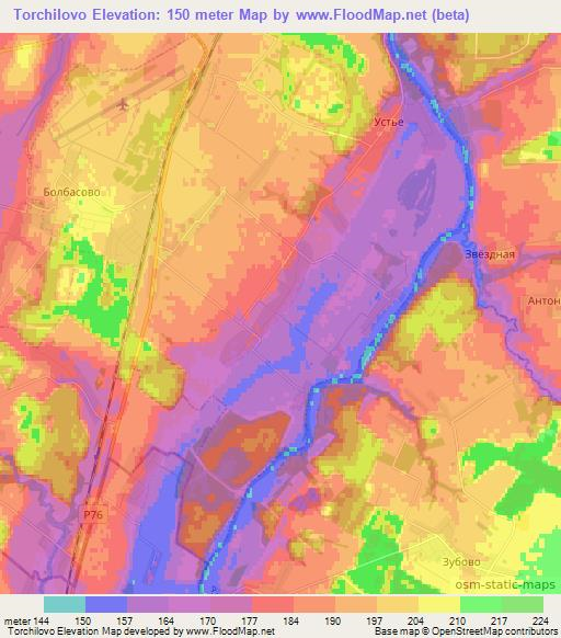 Torchilovo,Belarus Elevation Map