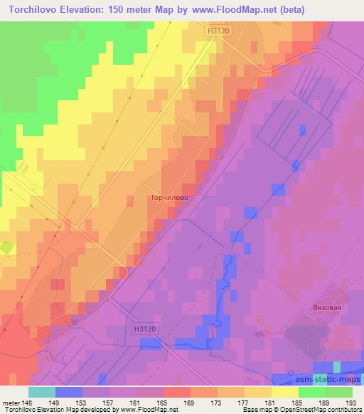 Torchilovo,Belarus Elevation Map