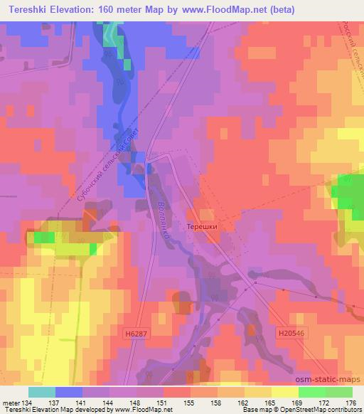 Tereshki,Belarus Elevation Map