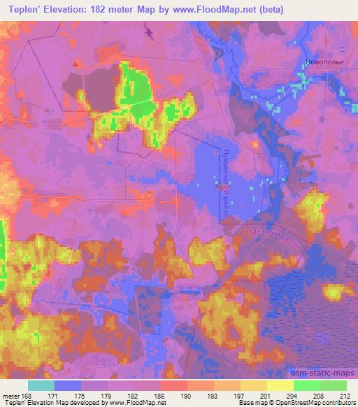 Teplen',Belarus Elevation Map