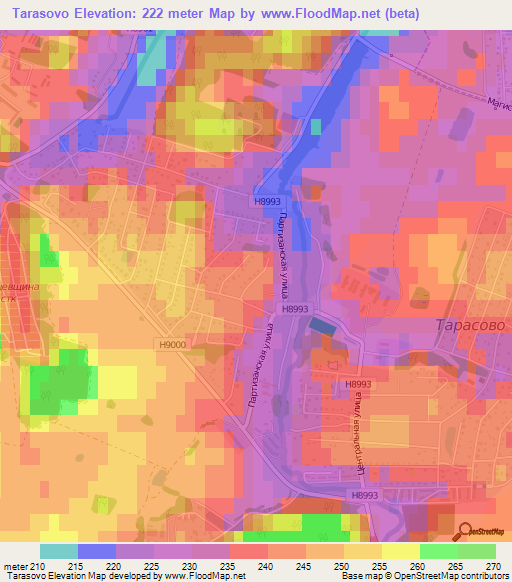 Tarasovo,Belarus Elevation Map