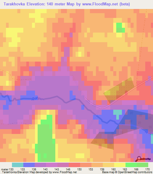 Tarakhovka,Belarus Elevation Map