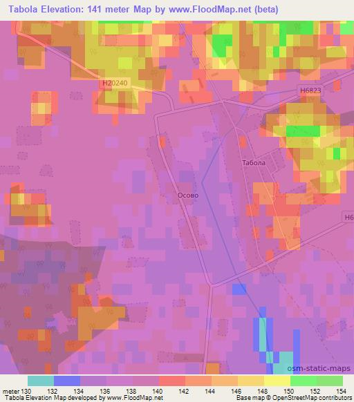 Tabola,Belarus Elevation Map