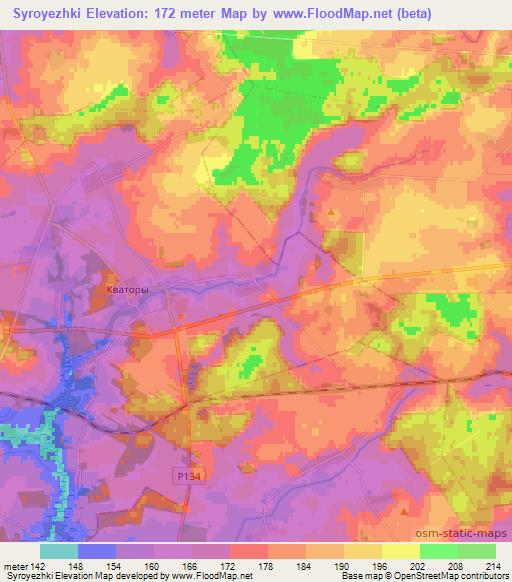 Syroyezhki,Belarus Elevation Map