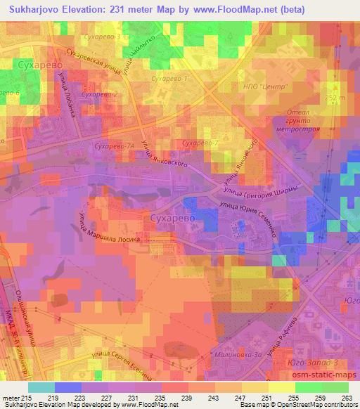 Sukharjovo,Belarus Elevation Map