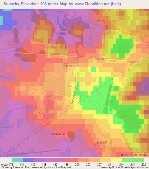 Subachy,Belarus Elevation Map