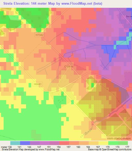 Strela,Belarus Elevation Map
