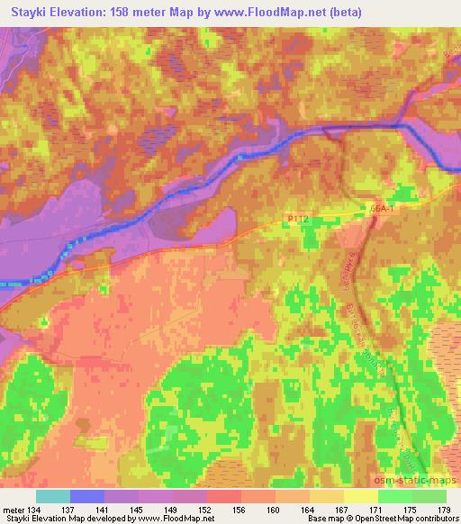 Stayki,Belarus Elevation Map
