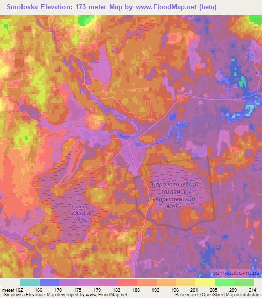 Smolovka,Belarus Elevation Map