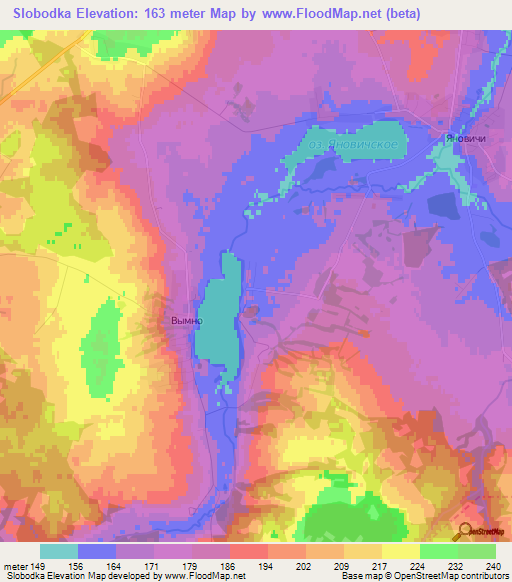 Slobodka,Belarus Elevation Map