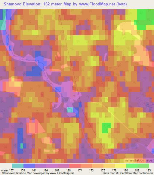 Shtanovo,Belarus Elevation Map