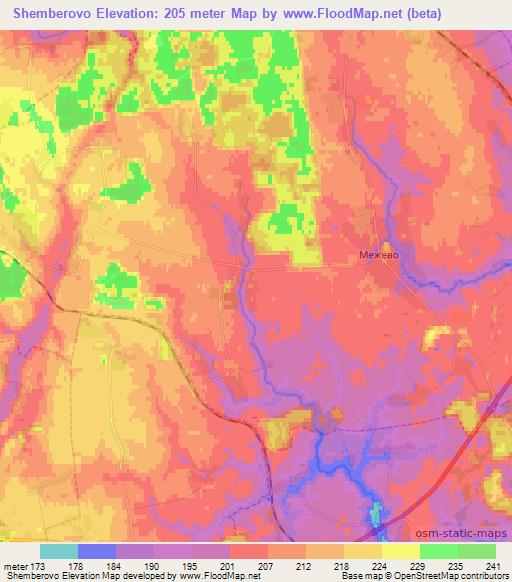 Shemberovo,Belarus Elevation Map