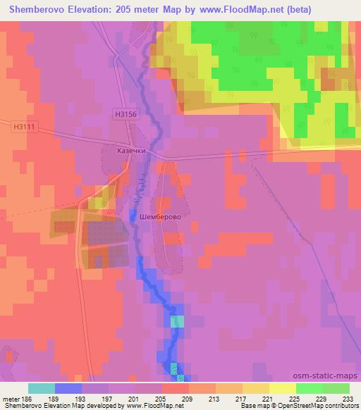 Shemberovo,Belarus Elevation Map