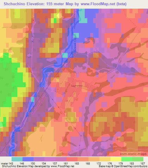 Shchuchino,Belarus Elevation Map