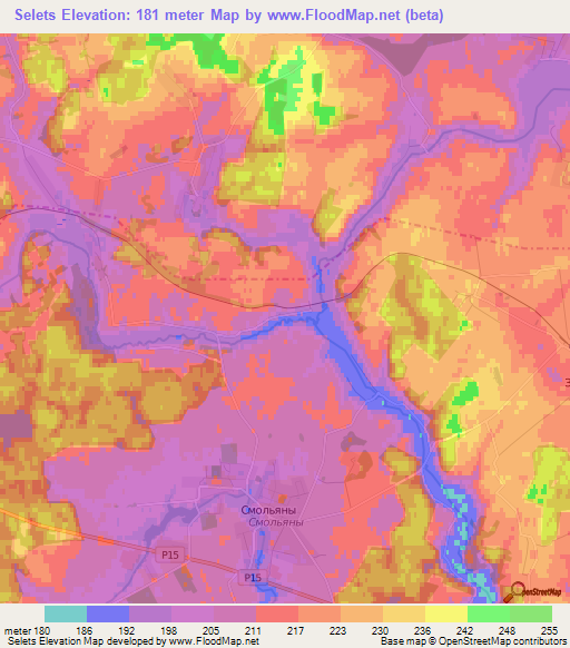 Selets,Belarus Elevation Map