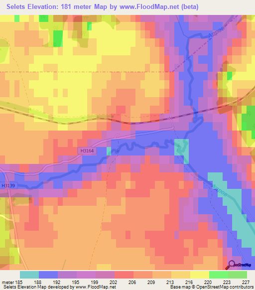 Selets,Belarus Elevation Map