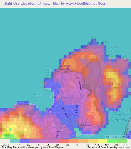 Titahi Bay,New Zealand Elevation Map