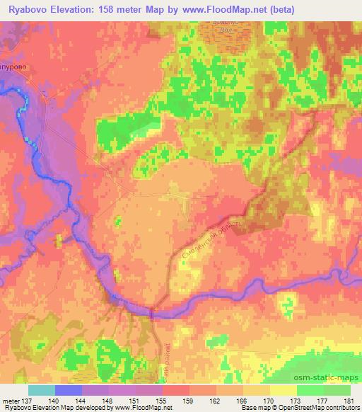 Ryabovo,Belarus Elevation Map