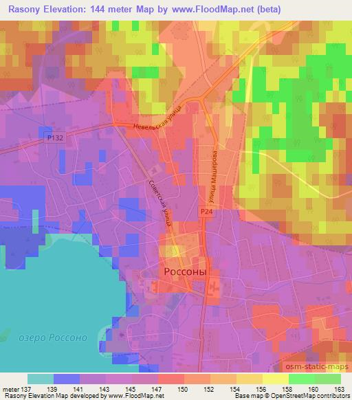 Rasony,Belarus Elevation Map