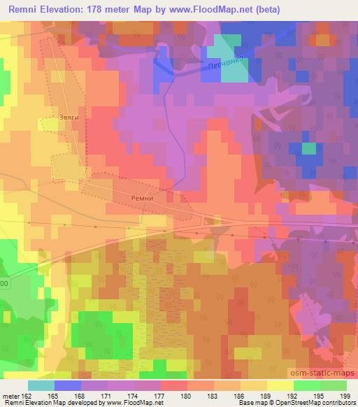 Remni,Belarus Elevation Map