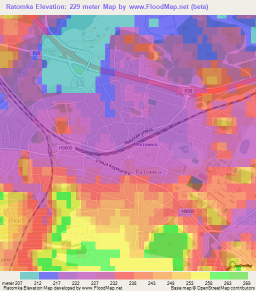 Ratomka,Belarus Elevation Map