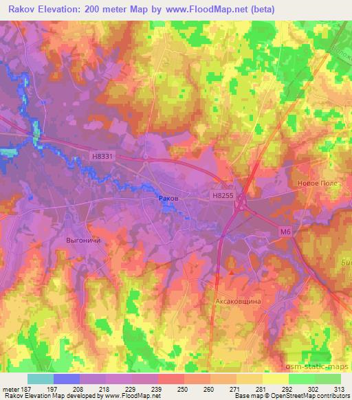 Rakov,Belarus Elevation Map