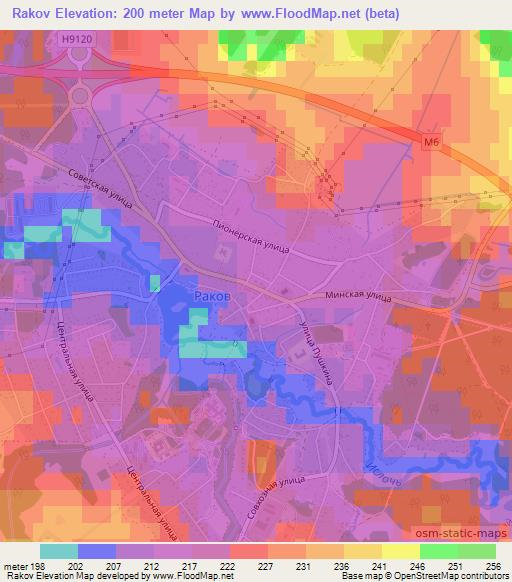 Rakov,Belarus Elevation Map