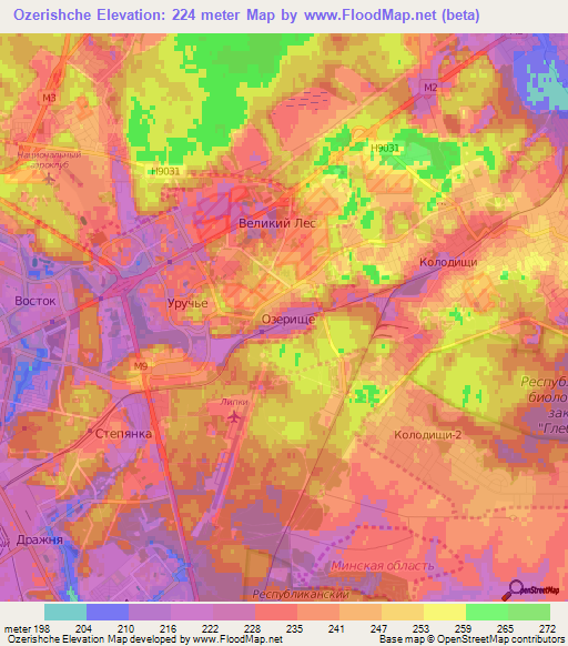 Ozerishche,Belarus Elevation Map