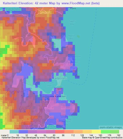 Kaiteriteri,New Zealand Elevation Map