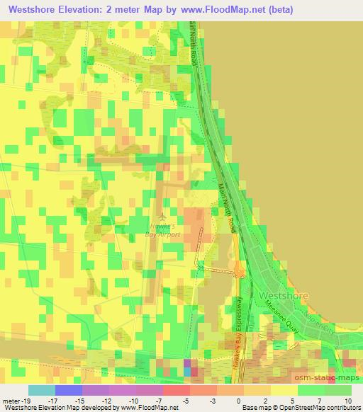 Westshore,New Zealand Elevation Map