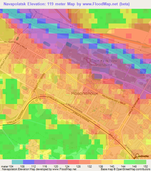Navapolatsk,Belarus Elevation Map