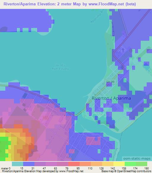 Riverton/Aparima,New Zealand Elevation Map