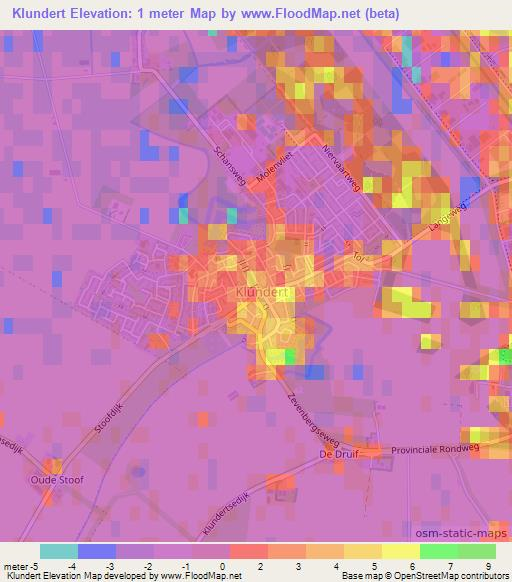 Klundert,Netherlands Elevation Map