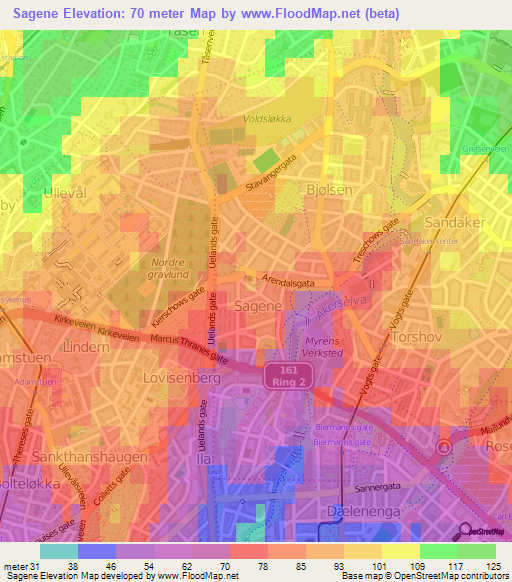 Sagene,Norway Elevation Map