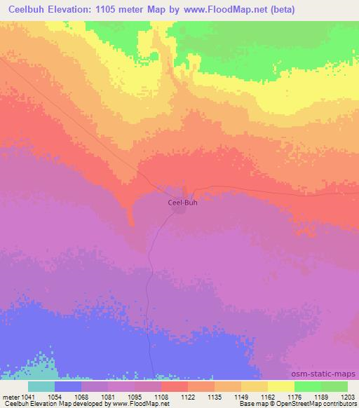 Ceelbuh,Somalia Elevation Map