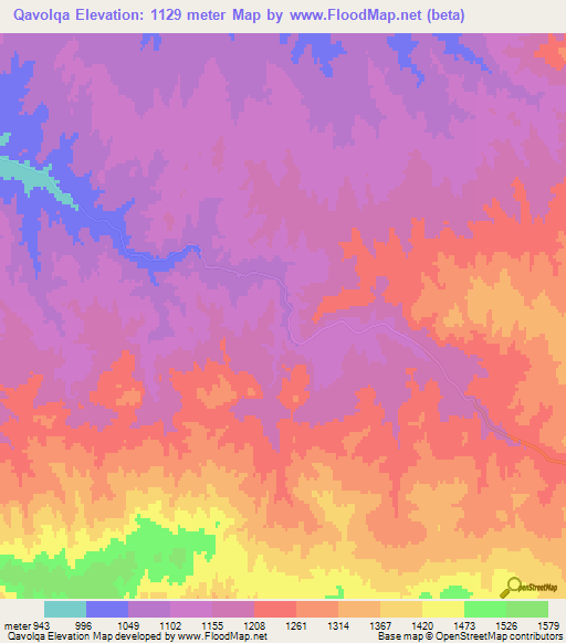 Qavolqa,Iran Elevation Map