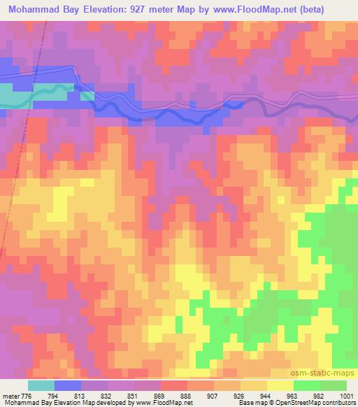 Mohammad Bay,Iran Elevation Map