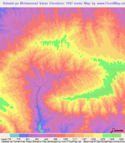 Kalateh-ye Mohammad Varaz,Iran Elevation Map