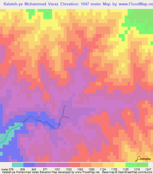 Kalateh-ye Mohammad Varaz,Iran Elevation Map