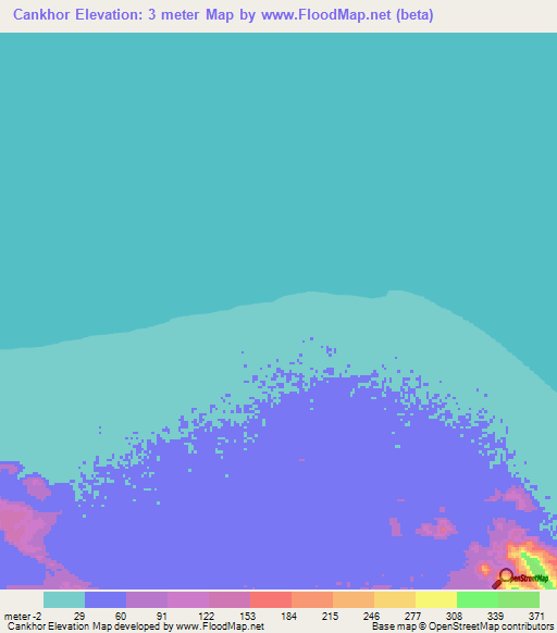Cankhor,Somalia Elevation Map