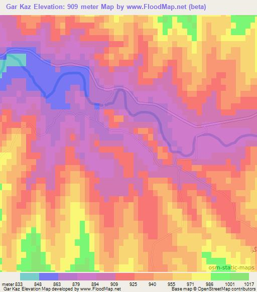 Gar Kaz,Iran Elevation Map