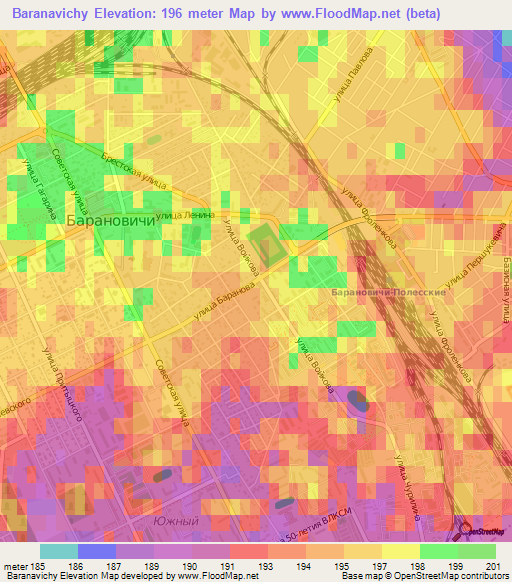 Baranavichy,Belarus Elevation Map