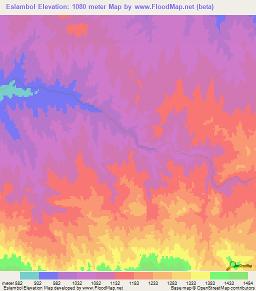 Eslambol,Iran Elevation Map