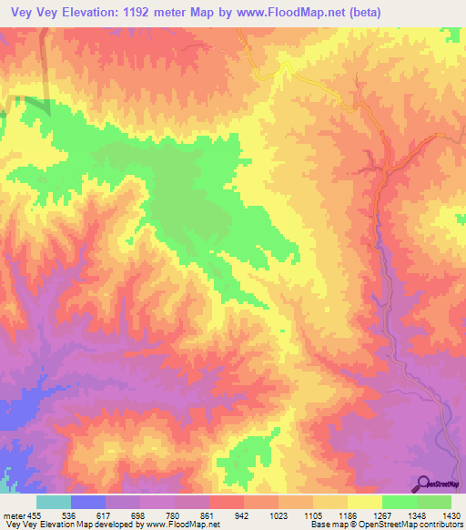 Vey Vey,Iran Elevation Map