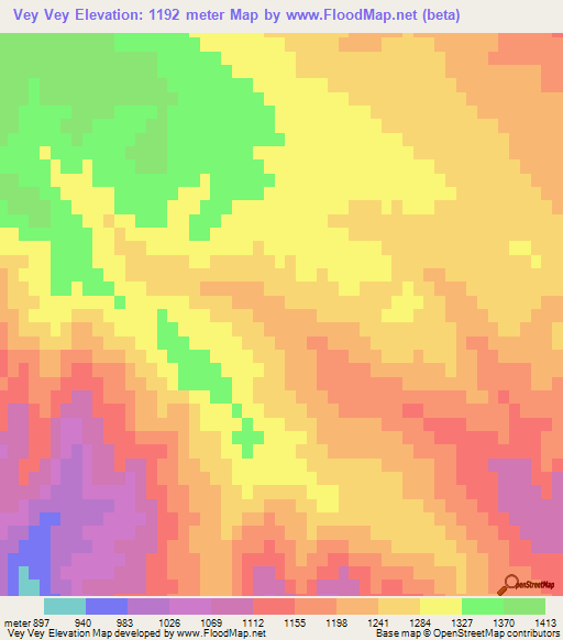 Vey Vey,Iran Elevation Map