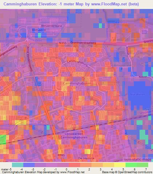 Camminghaburen,Netherlands Elevation Map