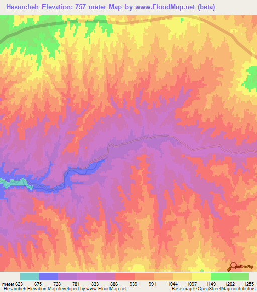 Hesarcheh,Iran Elevation Map