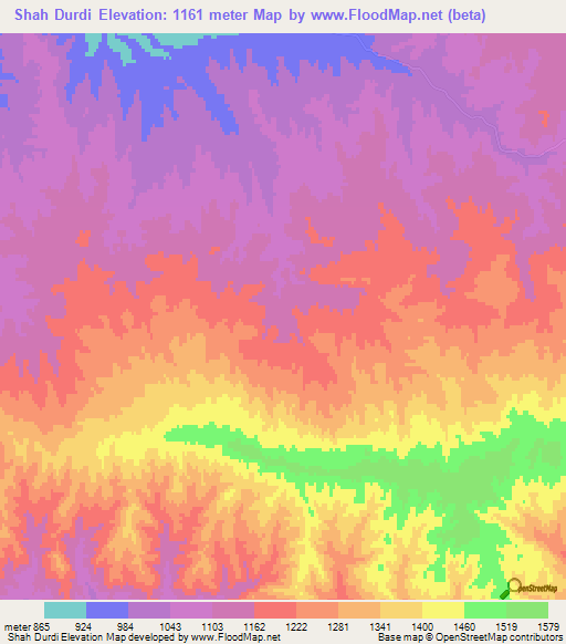 Shah Durdi,Iran Elevation Map