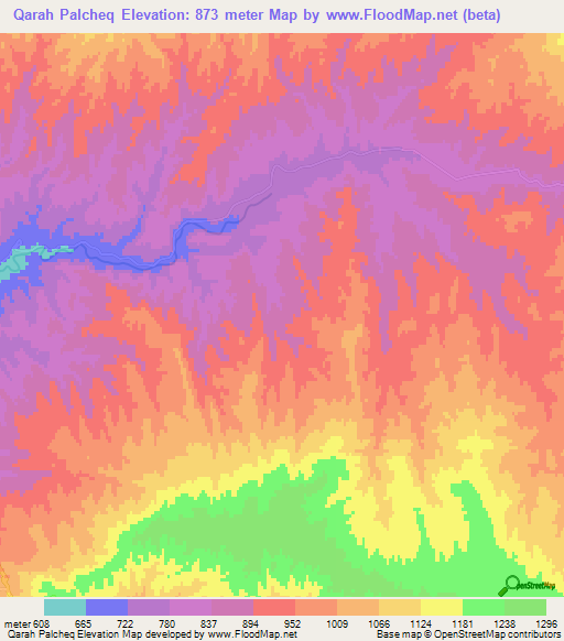 Qarah Palcheq,Iran Elevation Map
