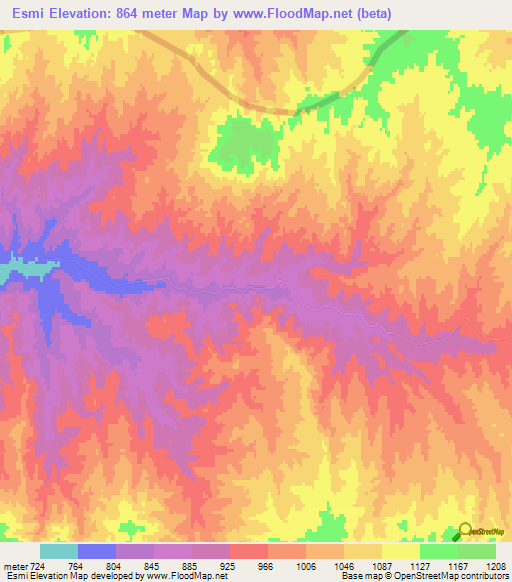Esmi,Iran Elevation Map